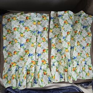 Fruit Orange Pear Berries Vintage Curtain Panels Pair